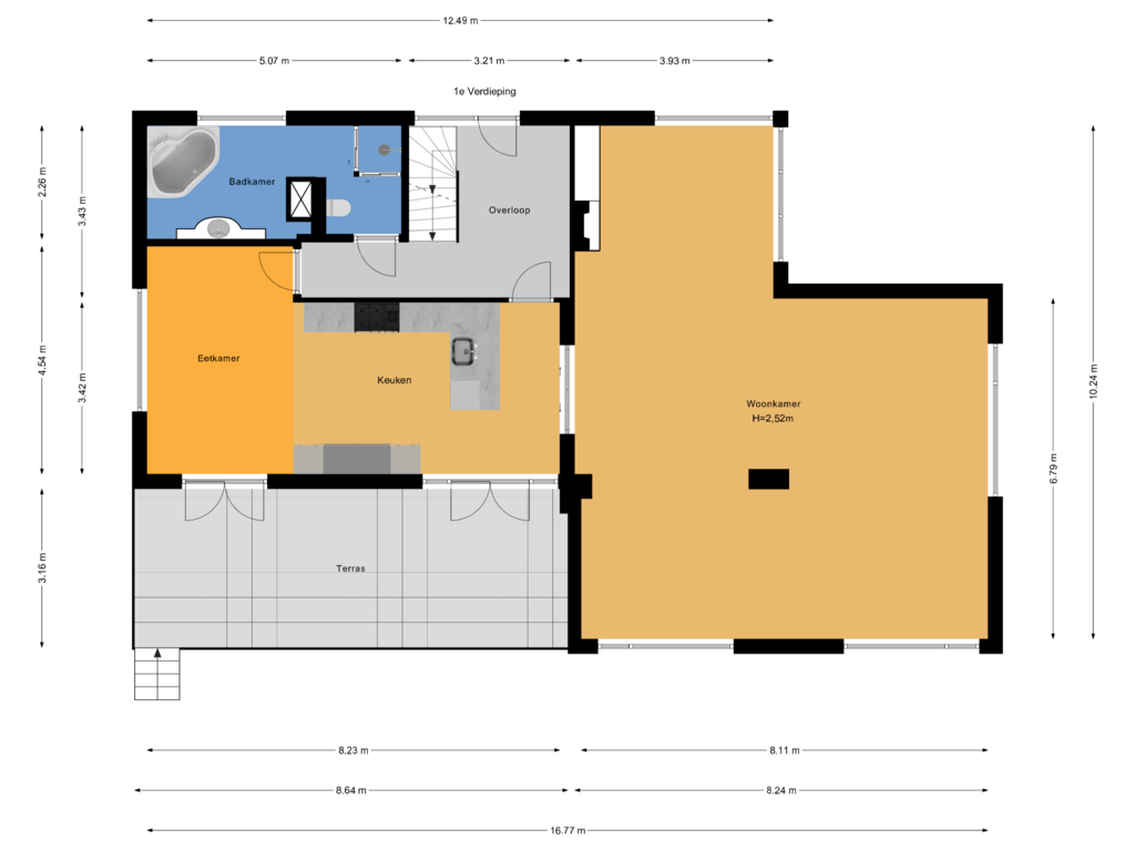 View floorplan of 1e Verdieping of Noordeindseweg 57