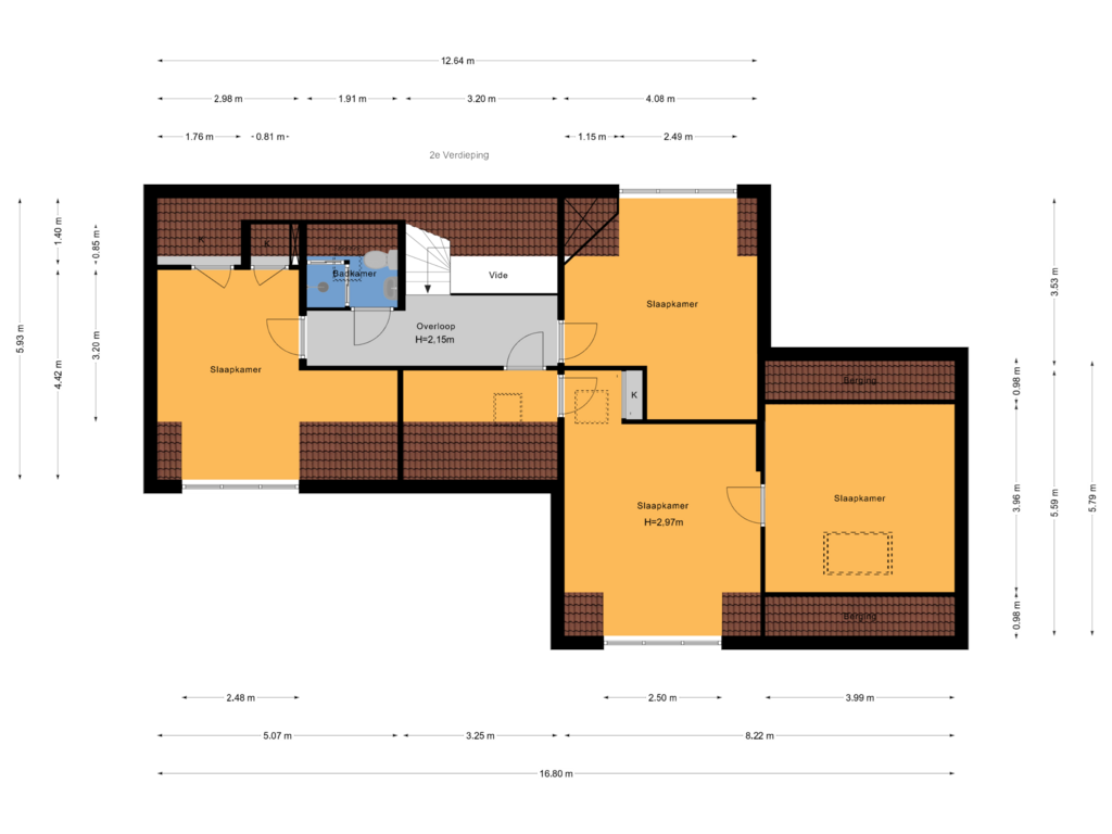 View floorplan of 2e Verdieping of Noordeindseweg 57