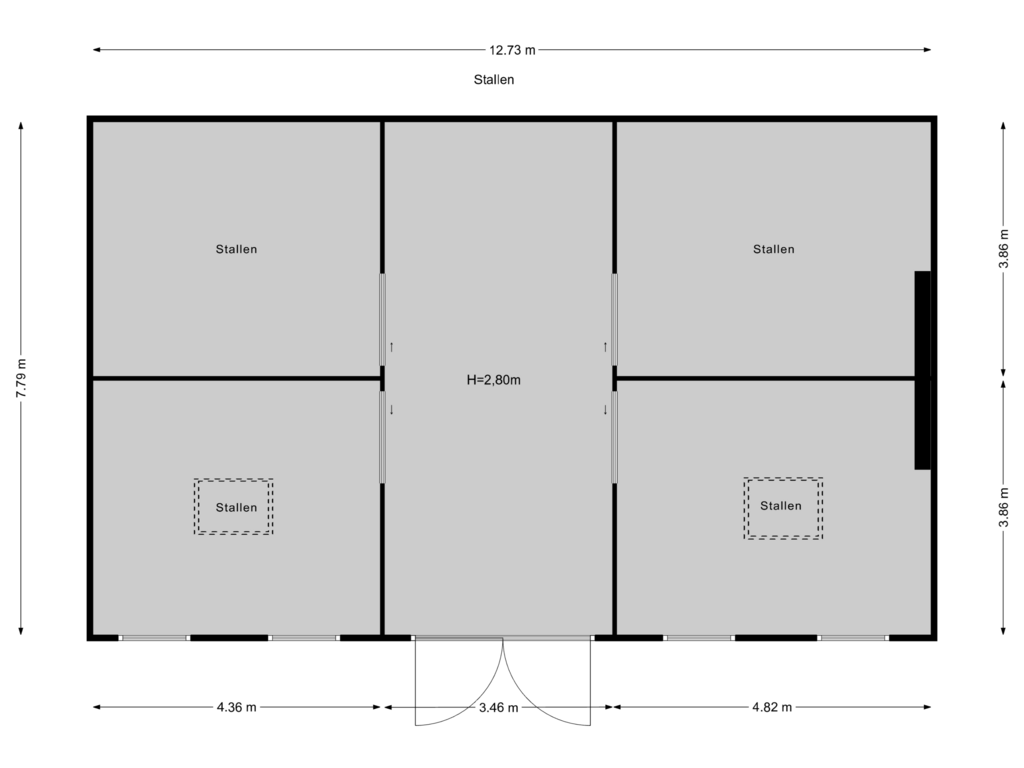 View floorplan of Stallen of Noordeindseweg 57