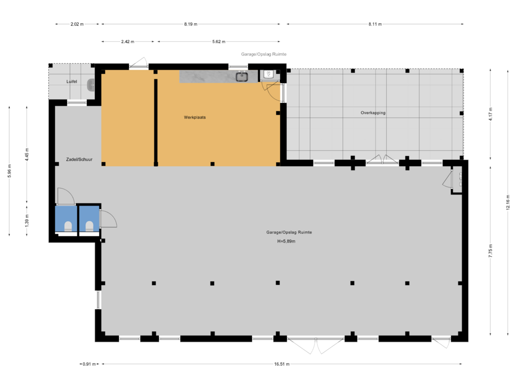 View floorplan of Garage of Noordeindseweg 57