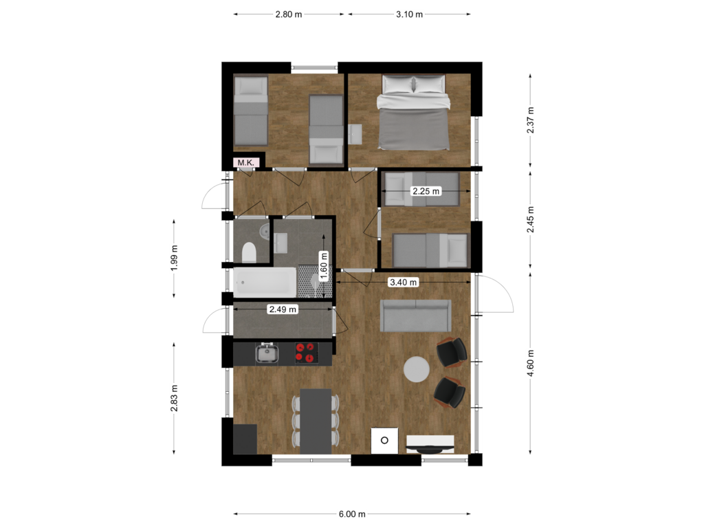 Bekijk plattegrond van Begane grond van Krimweg 102-184