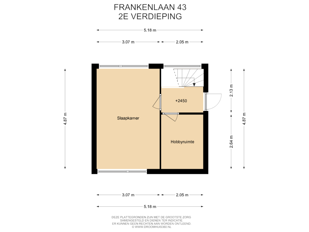 View floorplan of 2E Verdieping of Frankenlaan 43