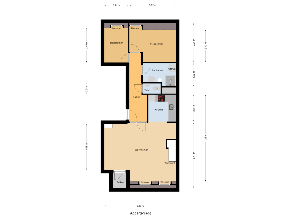 Bekijk plattegrond van Appartement van Coosje Buskenstraat 49-A