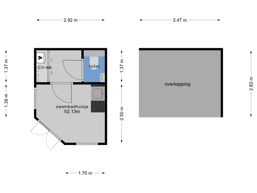 Bekijk plattegrond van Tuinhuisje van Alferinklaan 2