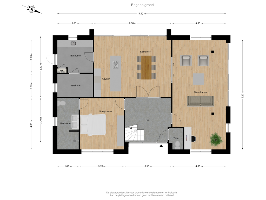 View floorplan of Begane grond (optie) of Torenweg 12