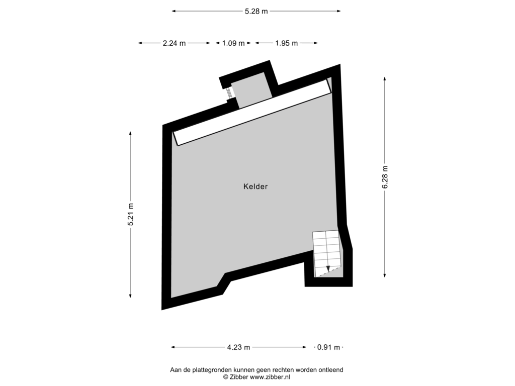 Bekijk plattegrond van Kelder van Nieuwe Rijn 17