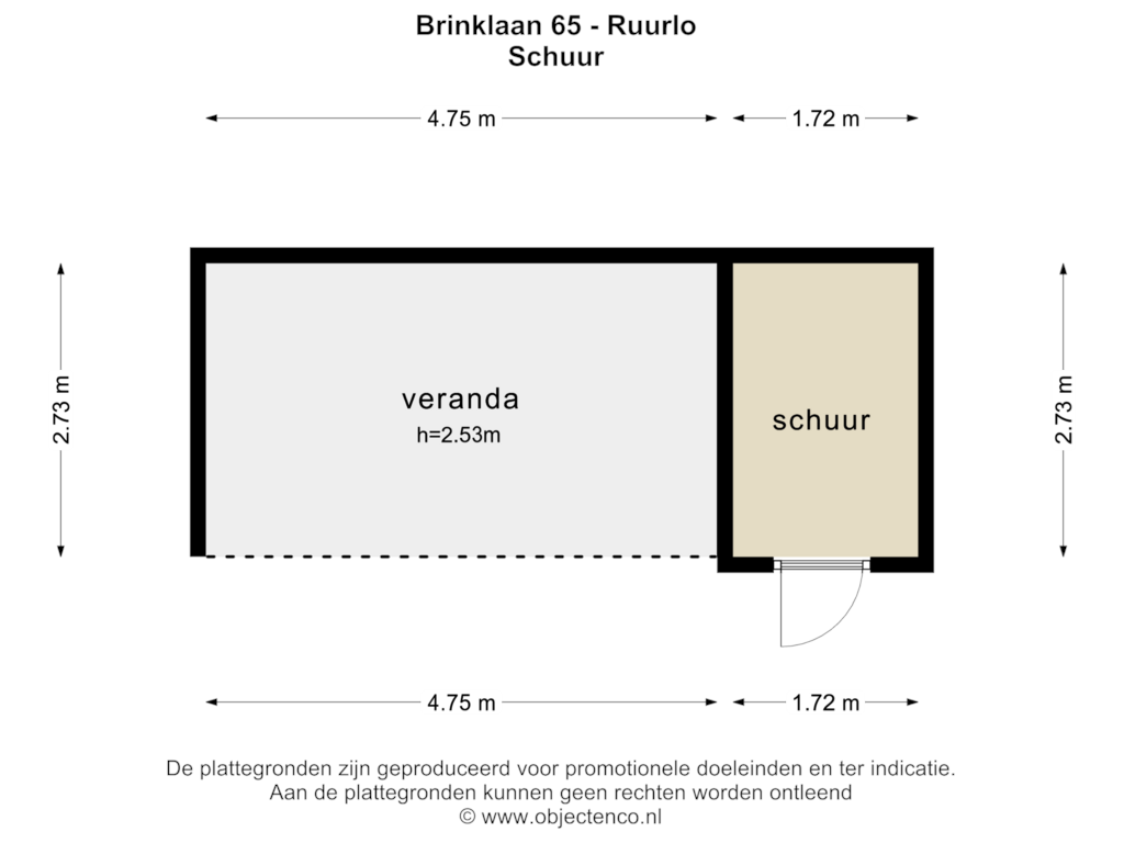 Bekijk plattegrond van SCHUUR van Brinklaan 65