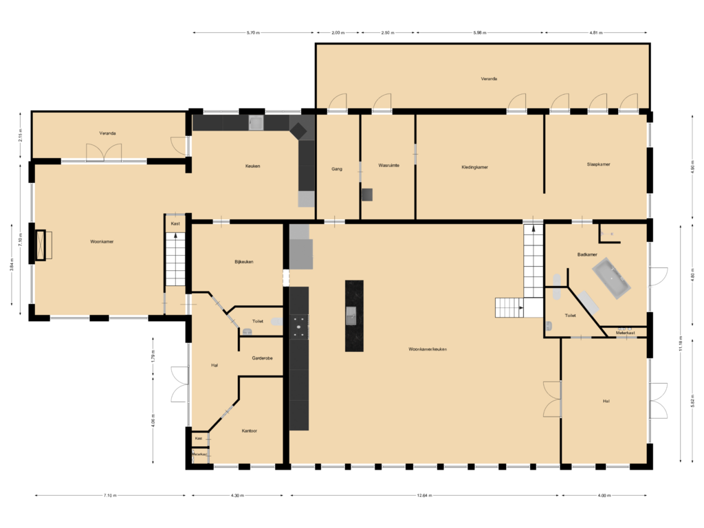 Bekijk plattegrond van Begane grond van Provincialeweg 11