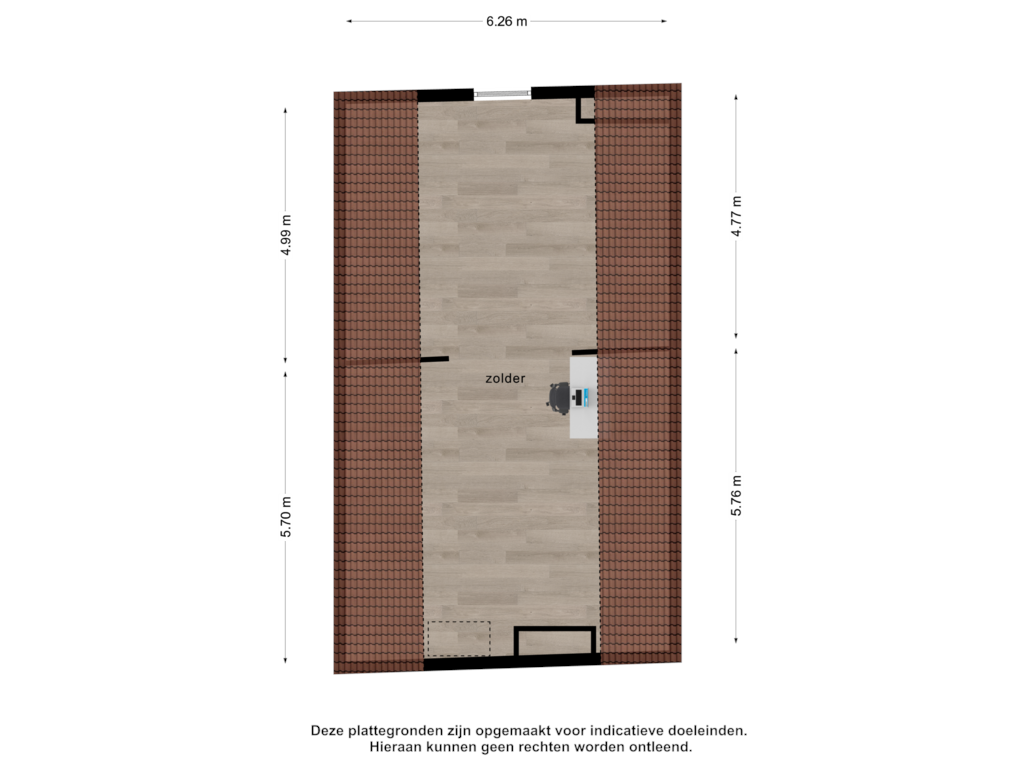 View floorplan of 2e verdieping of Zwaaksedijk 2