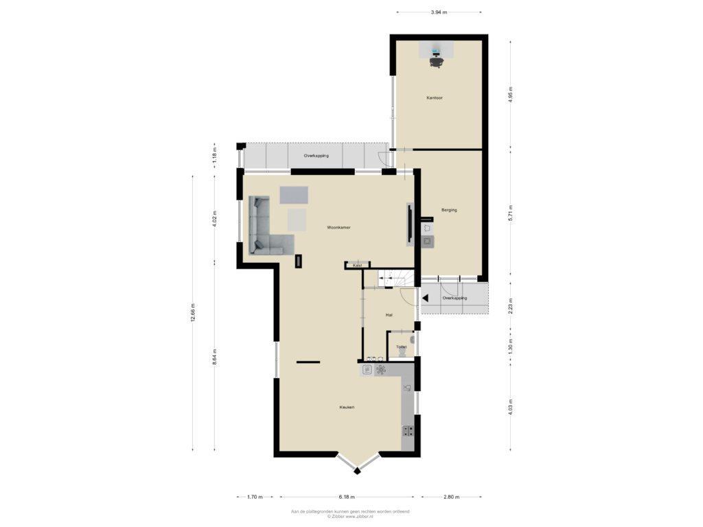 View floorplan of Begane grond of Archimedesstraat 22