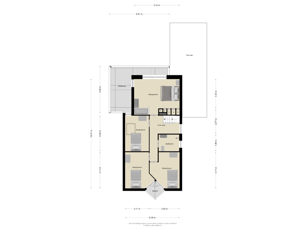 View floorplan of Eerste verdieping of Archimedesstraat 22