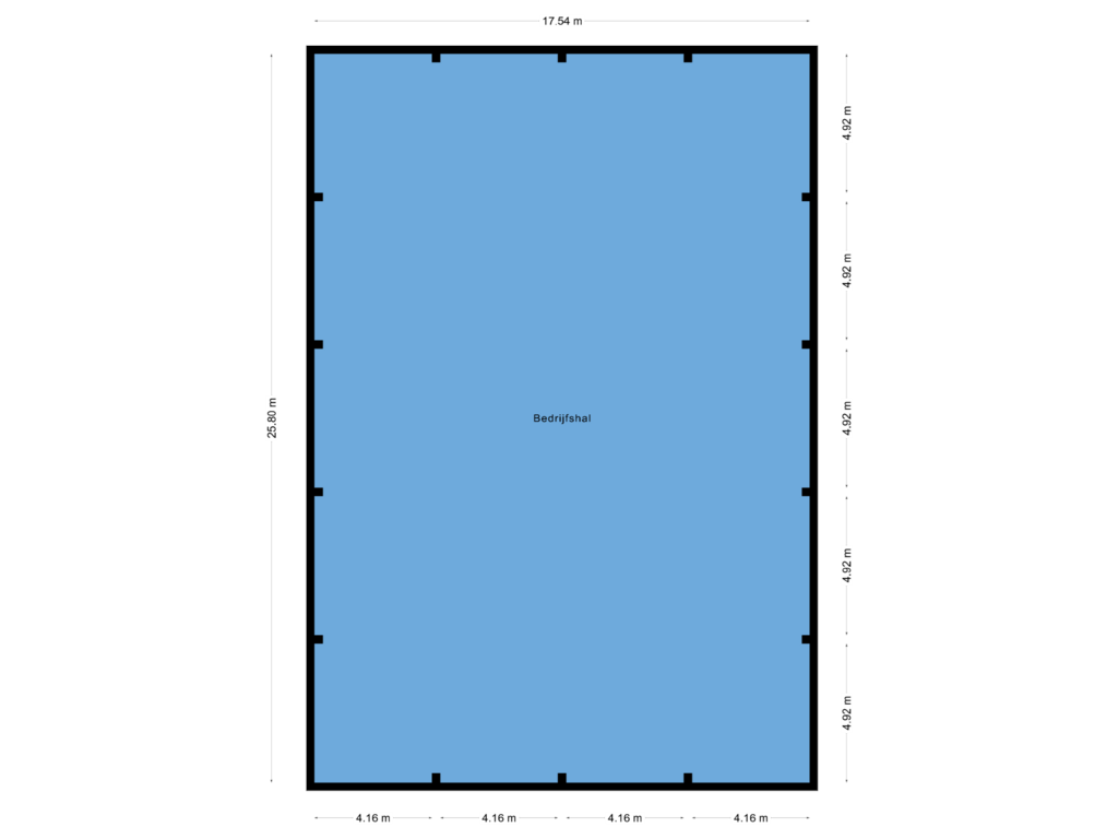 Bekijk plattegrond van Bedrijfshal van Hoogschaijksestraat 35