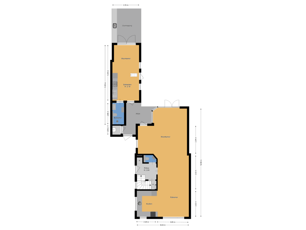 View floorplan of Begane grond of Baambrugse Zuwe 27