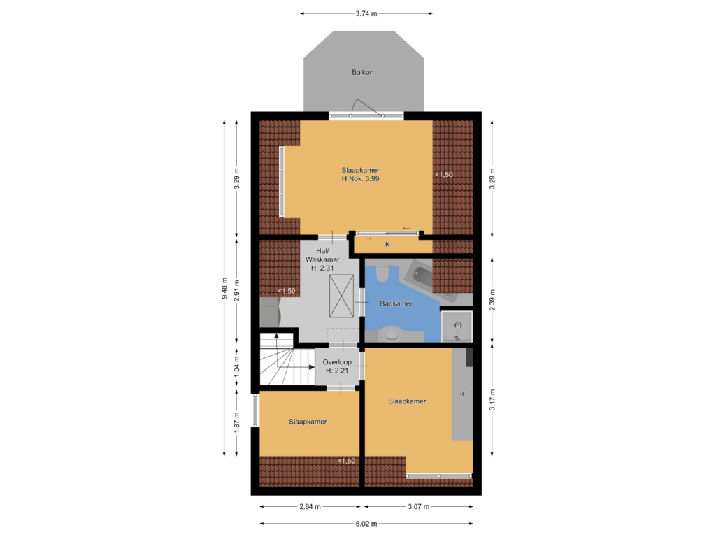 View floorplan of Eerste verdieping of Baambrugse Zuwe 27