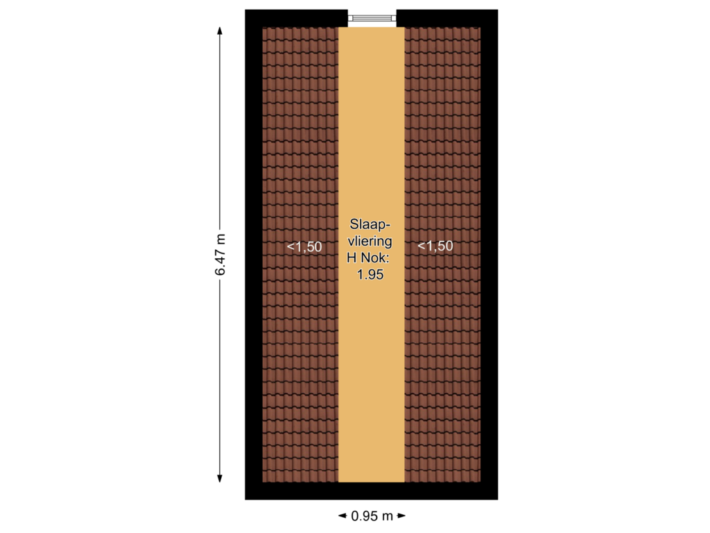 View floorplan of Slaapvliering (appartement) of Baambrugse Zuwe 27