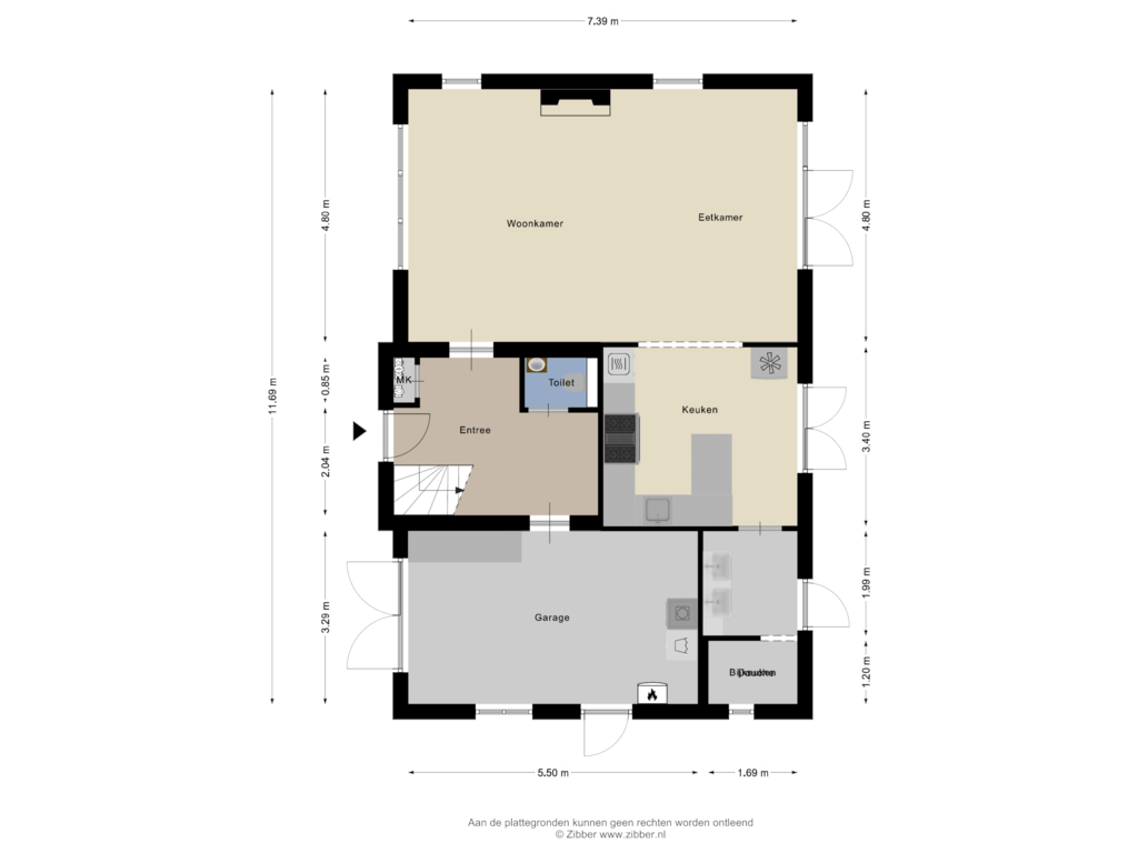 Bekijk plattegrond van Begane grond van Esdoornlaan 42