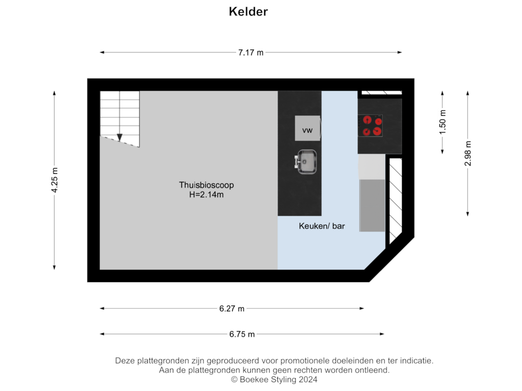 Bekijk plattegrond van Kelder van Kanaalstraat 48