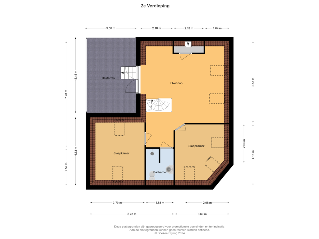 Bekijk plattegrond van 2e Verdieping van Kanaalstraat 48