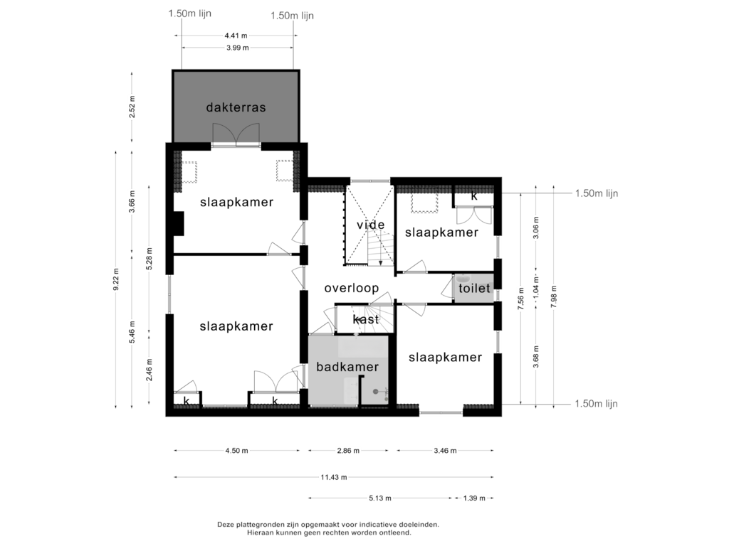 Bekijk plattegrond van 1e verdieping van Pater de Leeuwstraat 19