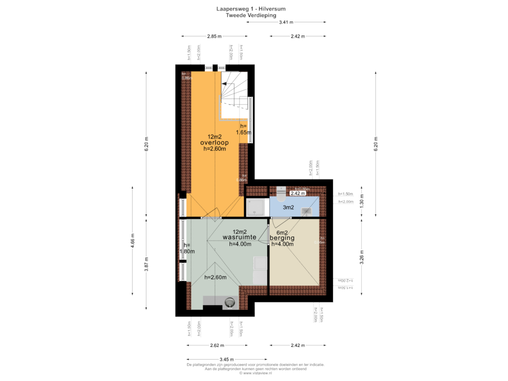 Bekijk plattegrond van TWEEDE VERDIEPING van Laapersweg 1