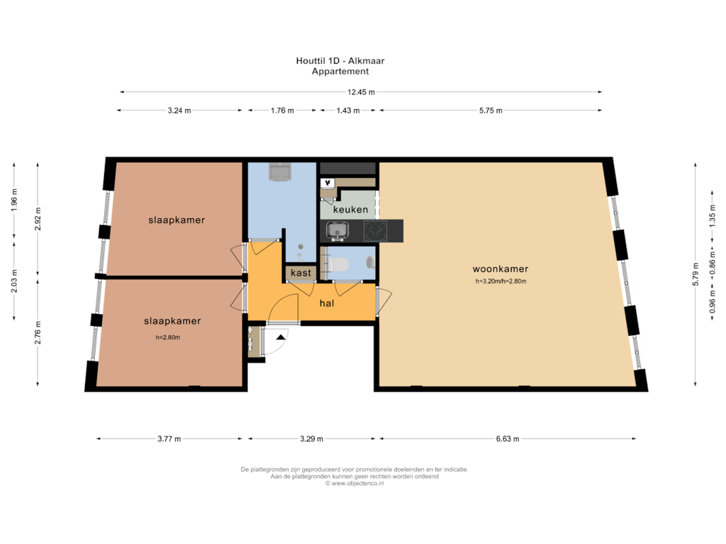 Bekijk plattegrond van Appartement van Houttil 1-D