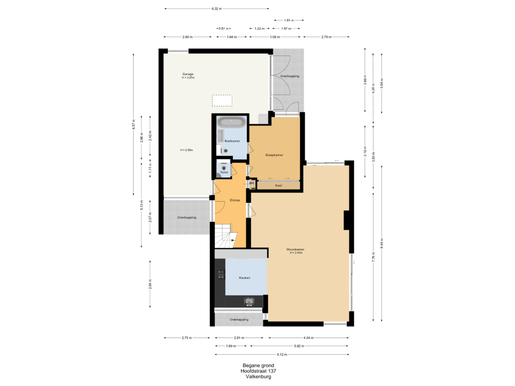 View floorplan of Begane grond of Hoofdstraat 137