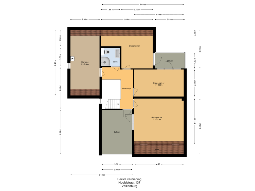 View floorplan of Eerste verdieping of Hoofdstraat 137