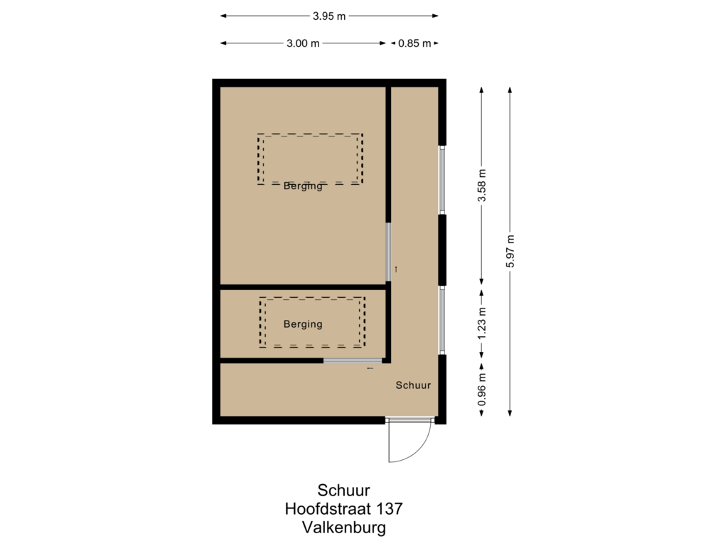 View floorplan of Schuur of Hoofdstraat 137