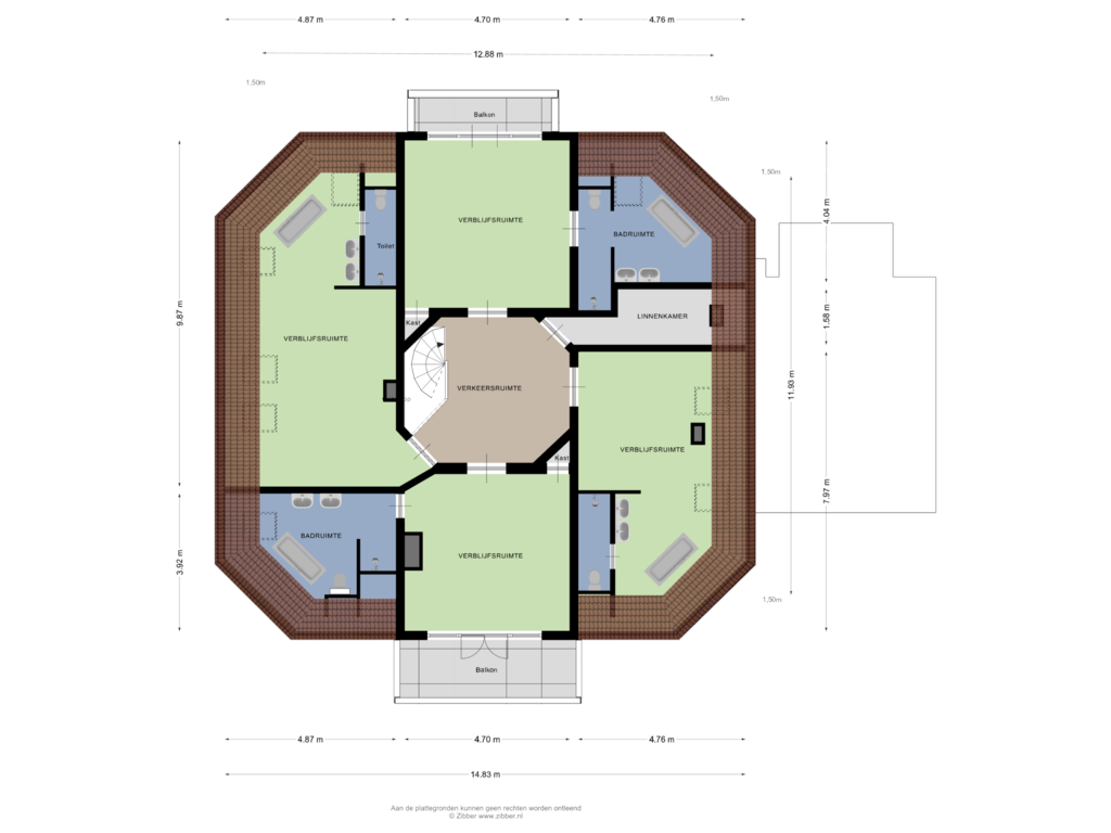 Bekijk plattegrond van Eerste verdieping van Huisterheide 1