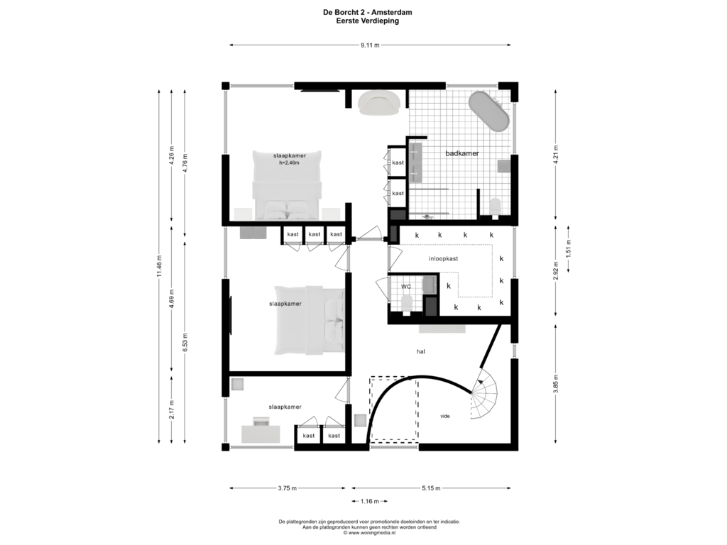 View floorplan of EERSTE VERDIEPING of De Borcht 2