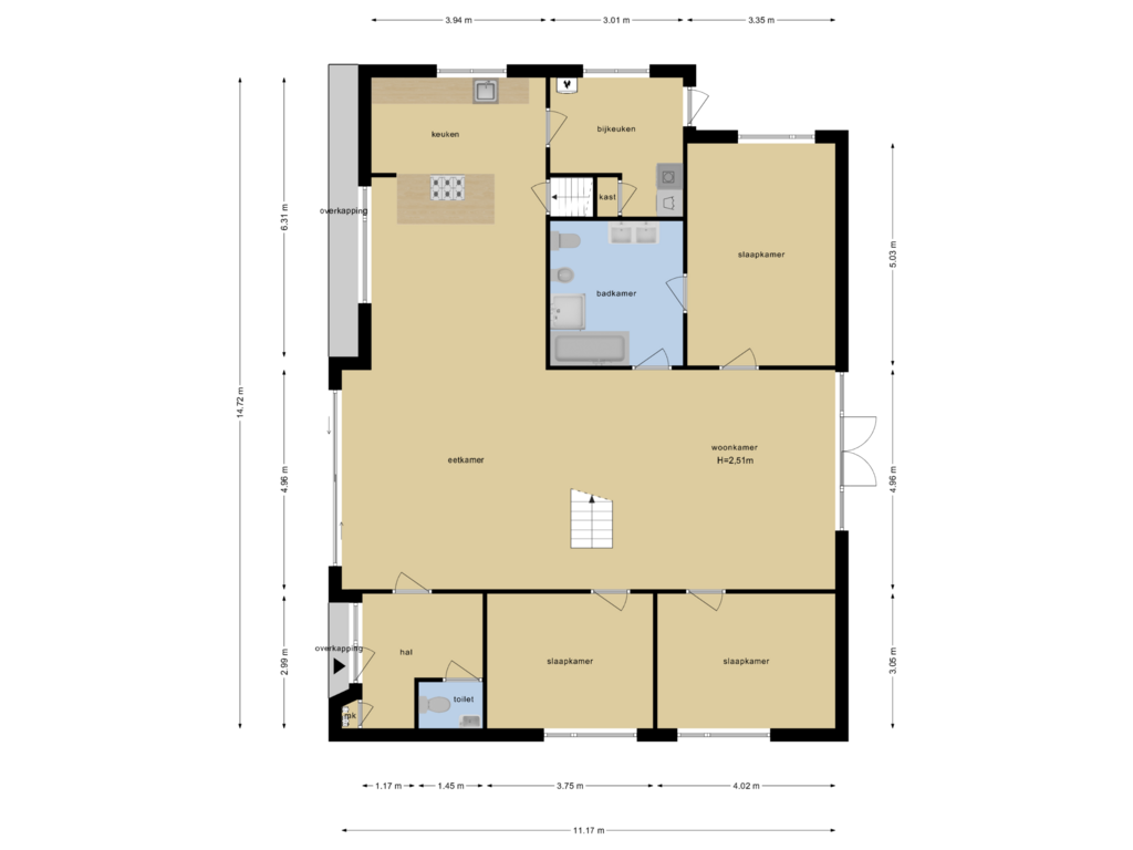 Bekijk plattegrond van Begane Grond van Andries Dekkerweg 2