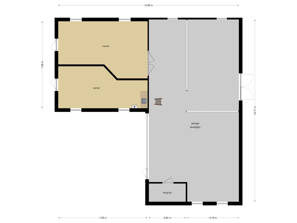 Bekijk plattegrond van Garage van Andries Dekkerweg 2