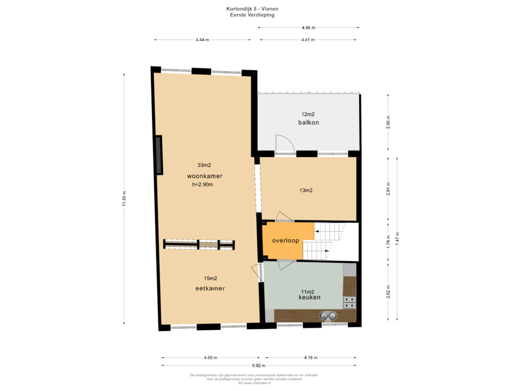 Bekijk plattegrond van Eerste Verdieping van Kortendijk 8