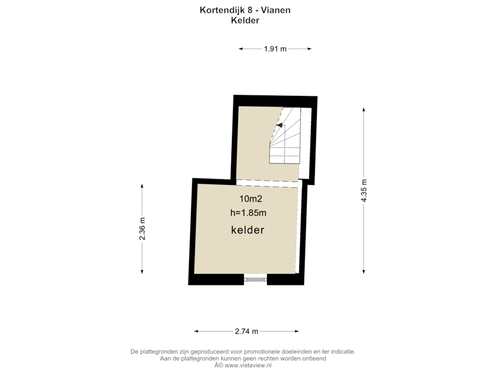 Bekijk plattegrond van Kelder van Kortendijk 8