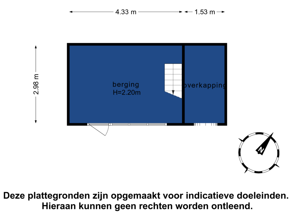 Bekijk plattegrond van Berging van Fluwelen Burgwal 15