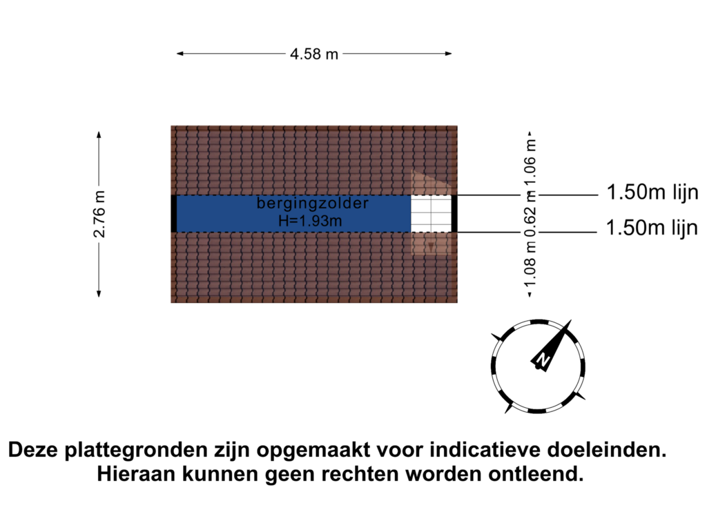 Bekijk plattegrond van BergingZolder van Fluwelen Burgwal 15