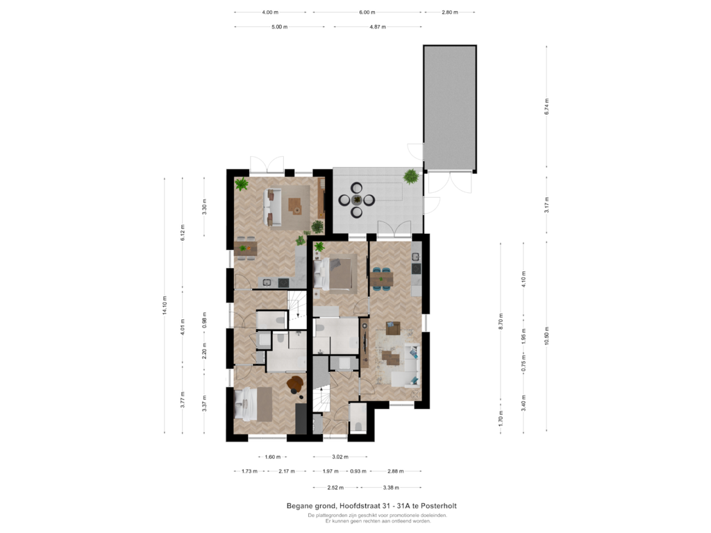 Bekijk plattegrond van Begane grond van Hoofdstraat 31