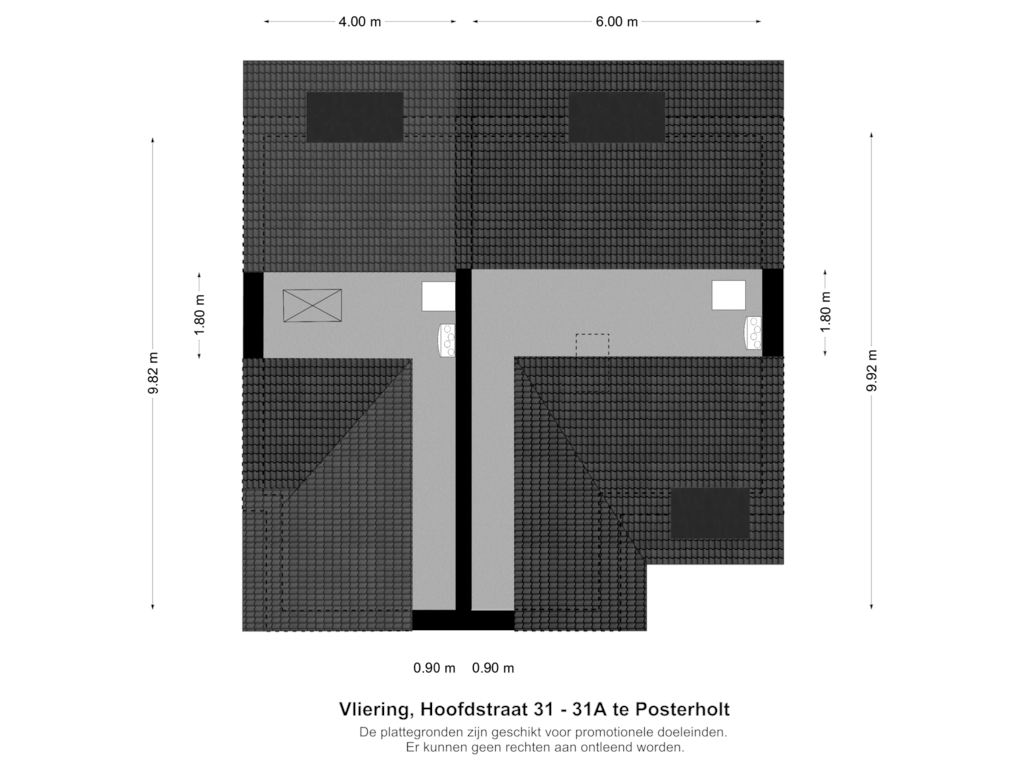 View floorplan of Vliering of Hoofdstraat 31