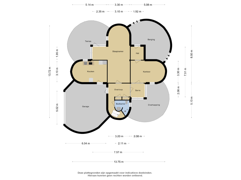 View floorplan of souterrain of Rijksstraatweg 225