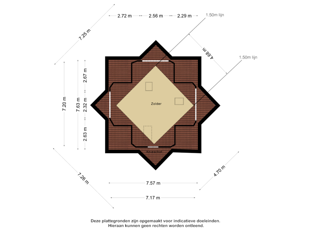 View floorplan of 2e verdieping of Rijksstraatweg 225