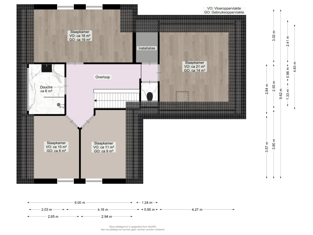 View floorplan of Eerste verdieping of Robbengat 2