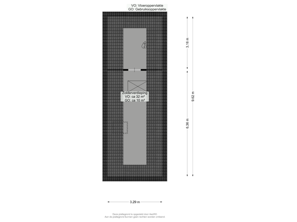 View floorplan of Tweede verdieping of Robbengat 2