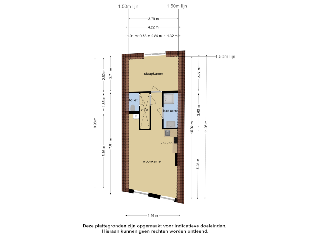 Bekijk plattegrond van Appartement 2 van Hoogstraat 10-B