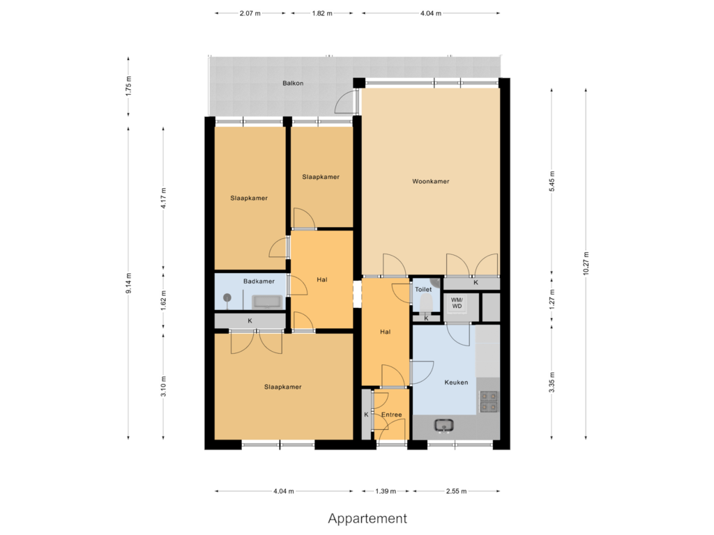 Bekijk plattegrond van Appartement van Mozartstraat 154