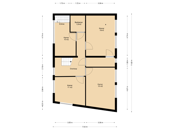 Eerste verdieping woonhuis