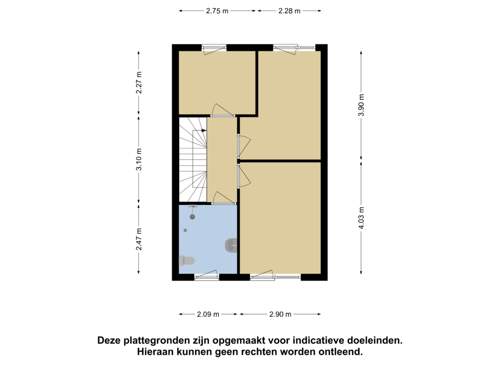 Bekijk plattegrond van 1e verdieping van Hofwoning tweekapper Windroos (Bouwnr. 54)