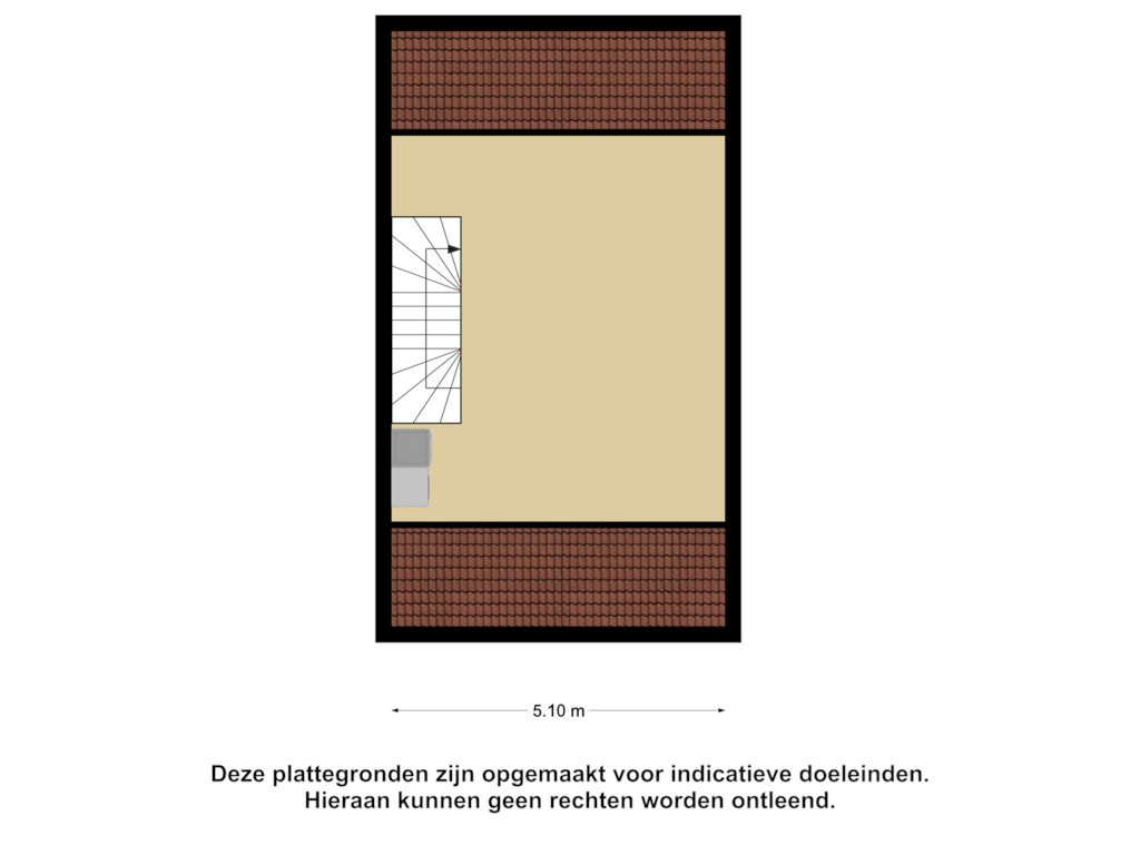 Bekijk plattegrond van 2e verdieping van Hofwoning tweekapper Windroos (Bouwnr. 54)