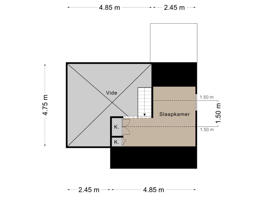 Bekijk plattegrond van Verdieping 1 van Kruinweg 1-75