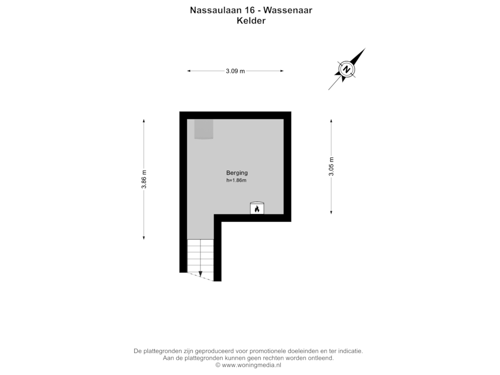 Bekijk plattegrond van Kelder van Nassaulaan 16