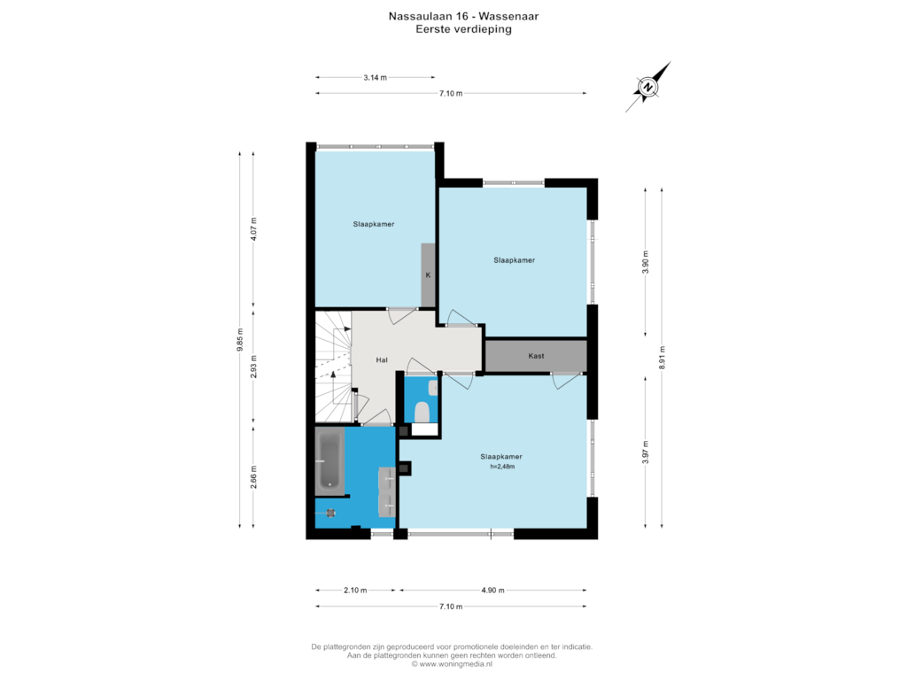 Bekijk plattegrond van 1e V van Nassaulaan 16